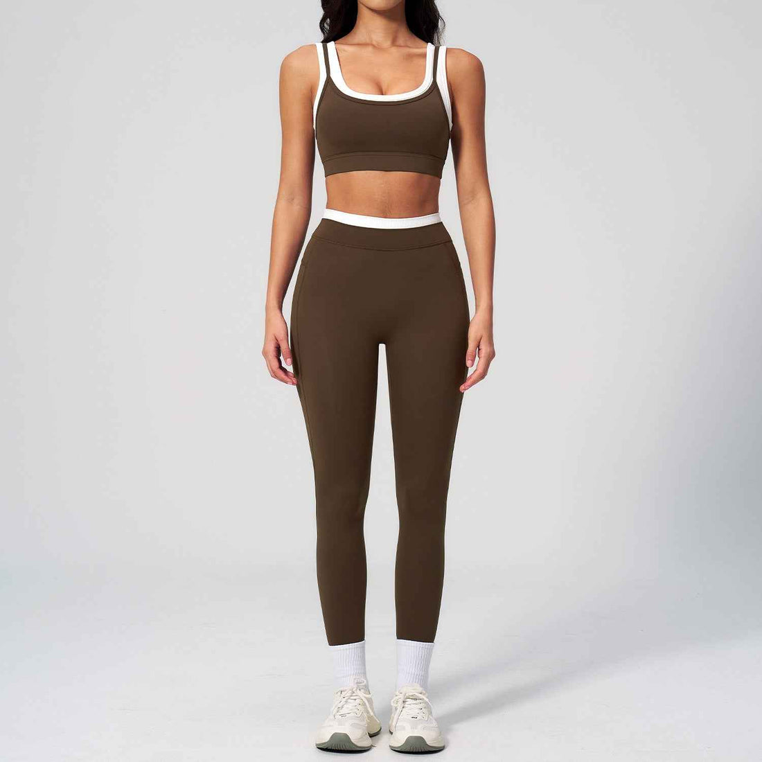 Contrast Nude Yoga Suit Thread