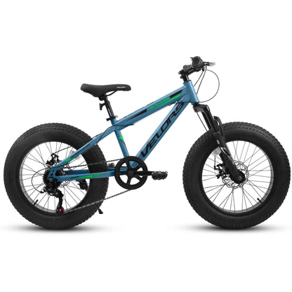 V20235 20 Inch Fat Tire Bike 7 Speed Mountain Bike, Dual Disc Brakes, High Carbon Steel Frame, Front Suspension, Mountain Buggy, City Commuter City Bike, Fat Tire Bike