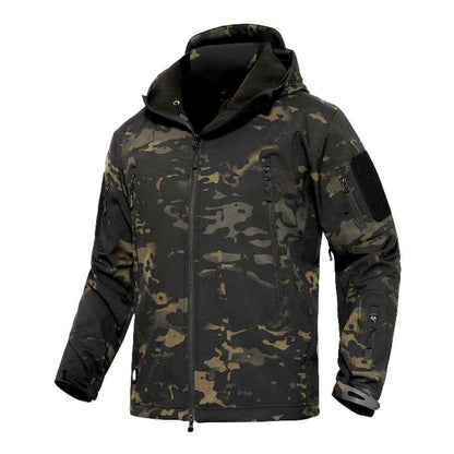 Large-size Softshell Fleece Outdoor Jacket Warm Camouflage For Winter