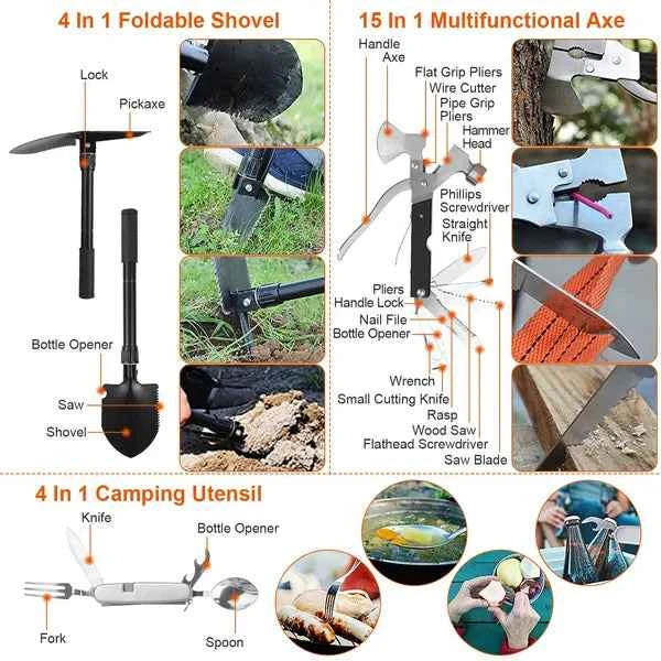 125Pcs Survival Kits Professional Emergency Survival Gear Tactical First Aid Kit Supplies For Outdoor Adventure Camping Hiking Hunting