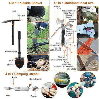 125Pcs Survival Kits Professional Emergency Survival Gear Tactical First Aid Kit Supplies For Outdoor Adventure Camping Hiking Hunting