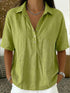 Summer Short-sleeved Shirt Button Pullover Top Fashion Casual Women&