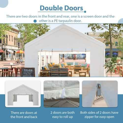 16x32FT Party Tent Heavy Duty, Large Wedding Event Shelters With 3 Storage Bags &amp; Removable Sidewalls, Outdoor Canopy Gazebo Commercial Tents For Parties Carport Camping Garden Patio