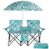 Camping Chairs, Folding Double Chair With Removable Umbrella, Cup Holders, Cooler Bag, Side Pocket & Carry Bag, For Beach, Outdoor, Sports, Concerts, Travel, Picnic
