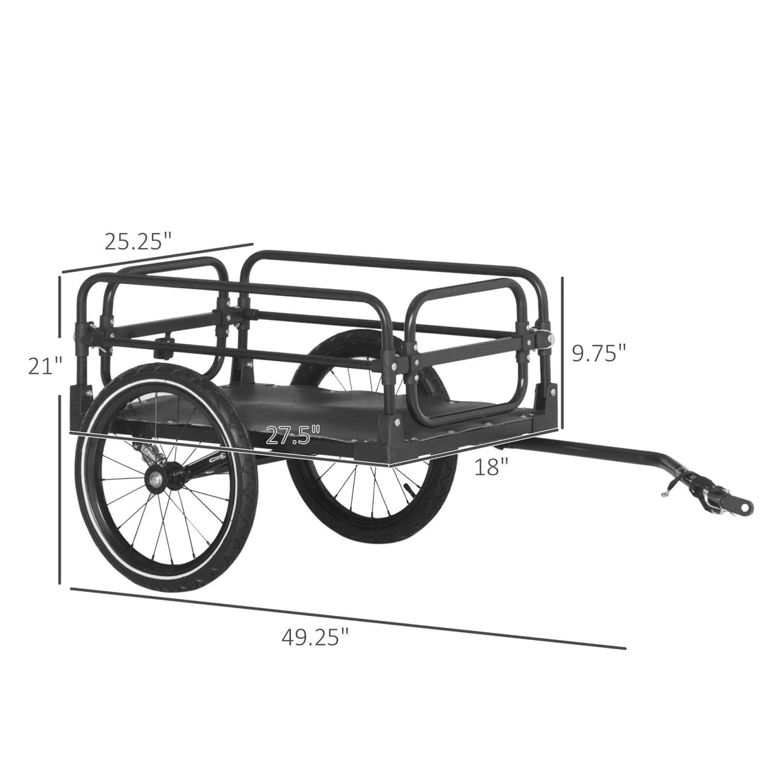 Bike Cargo Trailer Bike Wagon Bicycle Trailer with Suspension, Triple Safety Features, 16 Wheels, 88 lbs Max Load