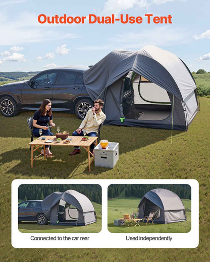SUV Tent For Camping, 8FT L X 8FT W, Waterproof PU2000mm Spacious Double Layer Design For 5-8 Person, SUV Camping Tent With Mesh Windows, Includes Rainfly &amp; Storage Bag, For Outdoor Activities