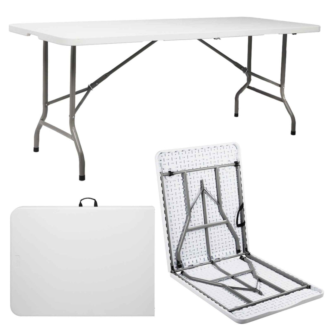 Lightweight Plastic Folding Rectangular Table For Outdoor Lounging