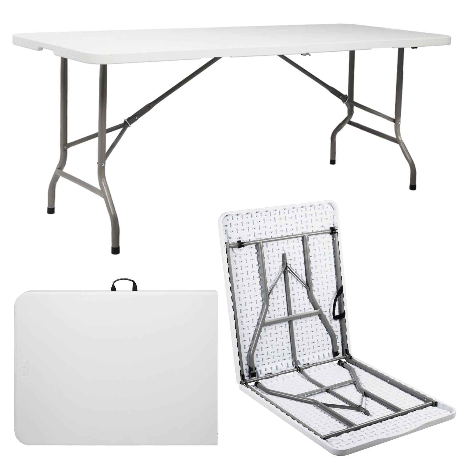 Lightweight Plastic Folding Rectangular Table For Outdoor Lounging