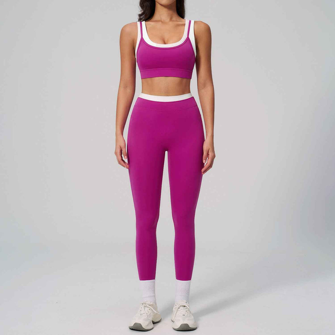 Contrast Nude Yoga Suit Thread