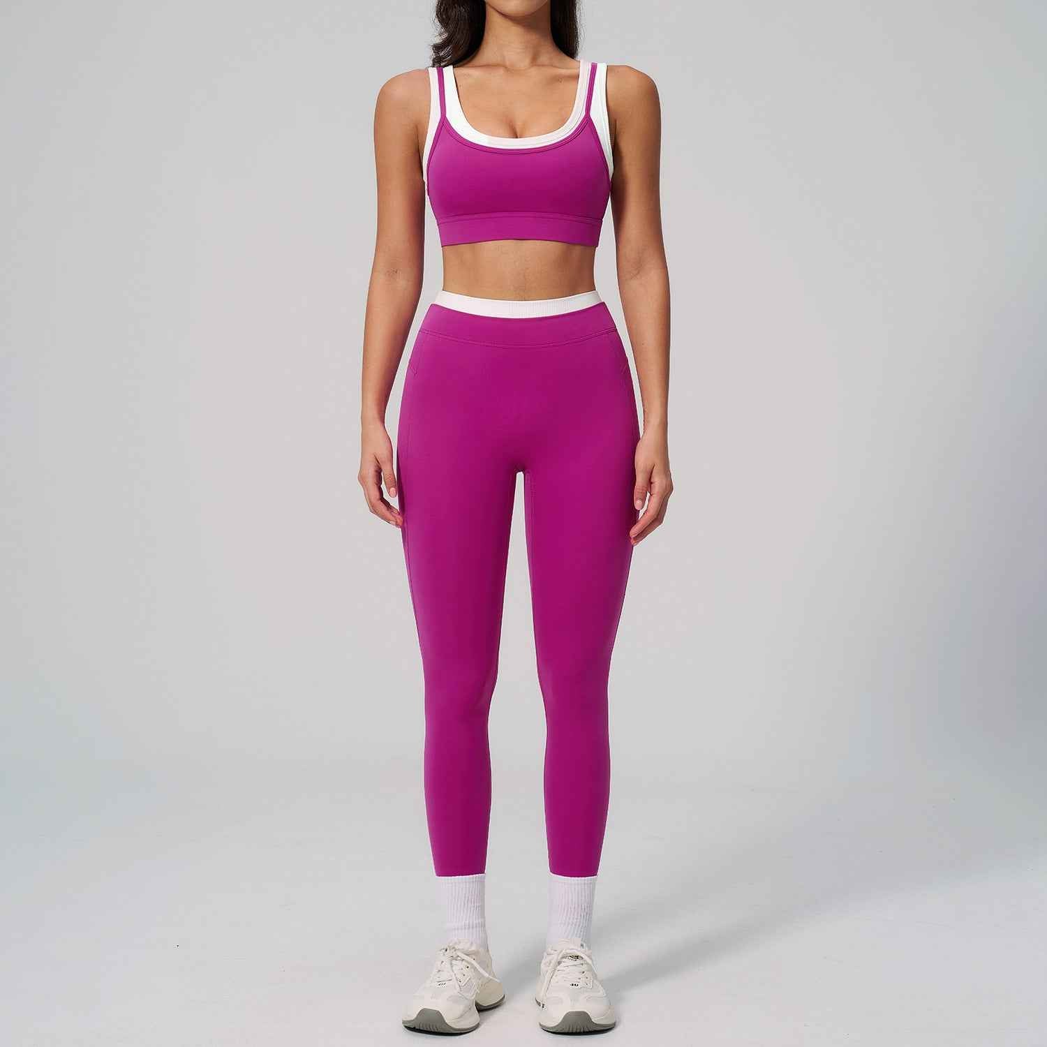 Contrast Nude Yoga Suit Thread