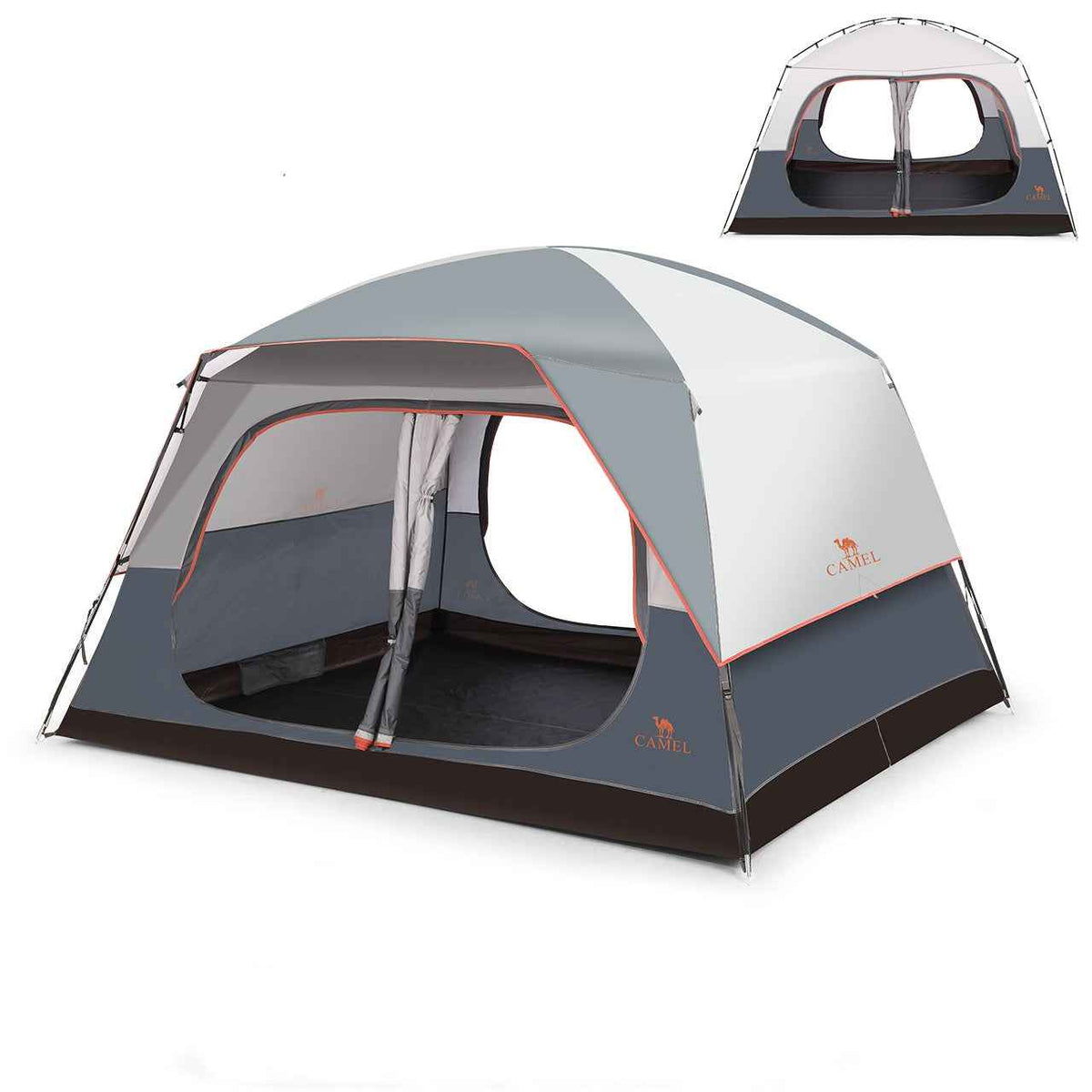 Quick-Build 4-Season Camping Tent, 6 or 8 Person, Titanium Gray