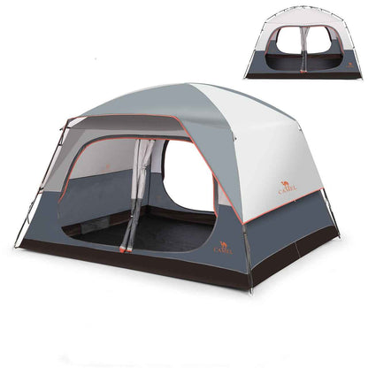 Quick-Build 4-Season Camping Tent, 6 or 8 Person, Titanium Gray