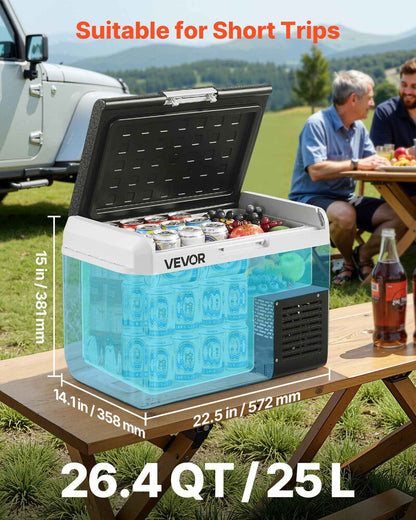12 Volt Car Refrigerator Portable Freezer 26.4QT Electric Cooler For Camping