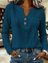 V-neck Buttoned Women&