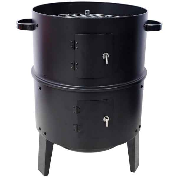 Charcoal Smoked Grill, Outdoor Cooking, 16 Inch Vertical Smoker Portable Grill Suitable For Camping, Black