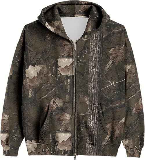 Men And Women Camouflage Hooded Jacket