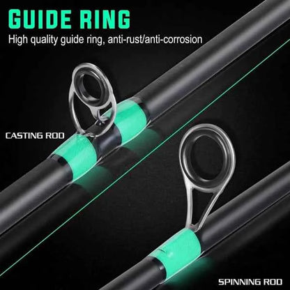 180cm-70.86inch 4 Section Fiberglass Spinner Baitcasting Fishing Rod M Tone Fish Pole Carp Fishing Tackle Accessories