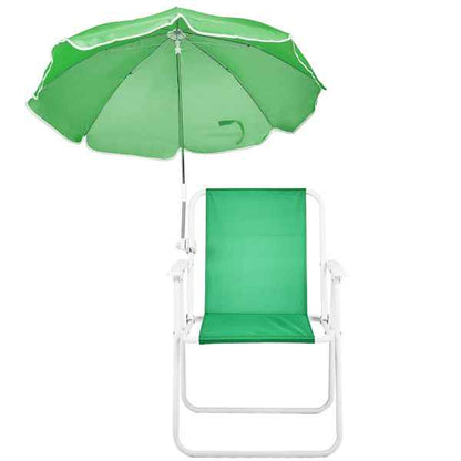 Folding Beach Chair With Umbrella For Adults, Lightweight Porable Camping Chair With 265lbs Capacity For Travel Picnic Concert &amp; Outdoor Activities, Green