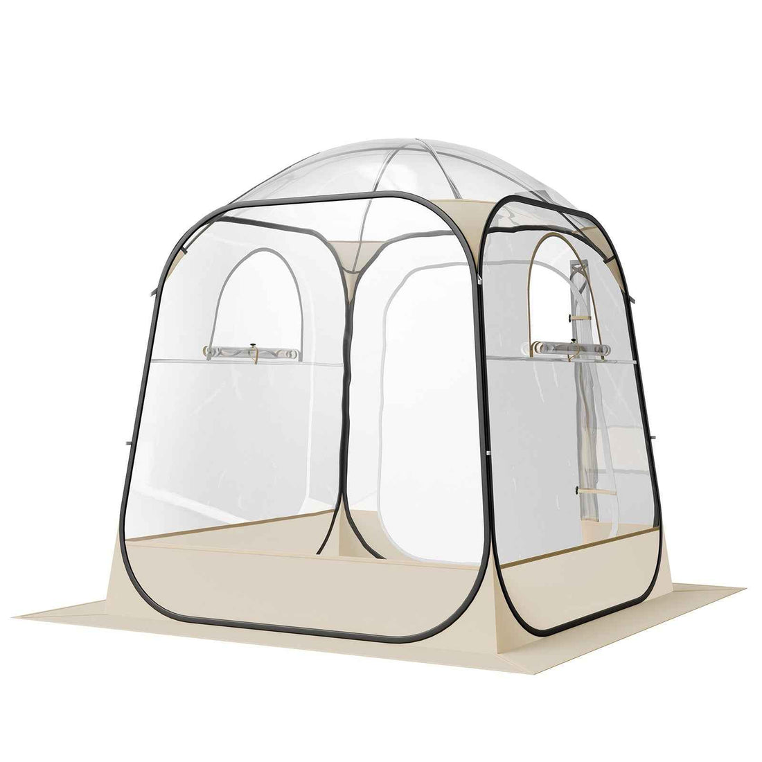 Pop Up Sports Tent, 63x63 In Clear Bubble Tent For 2-4 Persons, Waterproof Outdoor Pod With Floor Mat & Top Cover, Garden Igloo Dome Tents Camping Shelter For Events Fishing Cheering