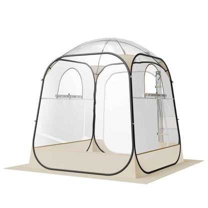 Pop Up Sports Tent, 63x63 In Clear Bubble Tent For 2-4 Persons, Waterproof Outdoor Pod With Floor Mat &amp; Top Cover, Garden Igloo Dome Tents Camping Shelter For Events Fishing Cheering