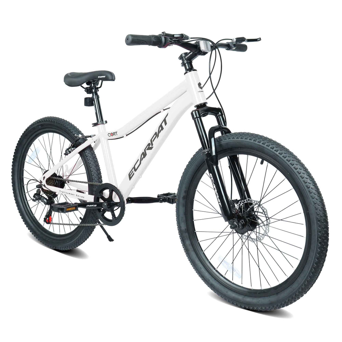 24 Inch Youth Mountain Bike With 7 Speeds &amp; Front Suspension Durable Steel Frame, Alloy Rims &amp; Disc Brakes For Boys And Girls In Multiple Colors
