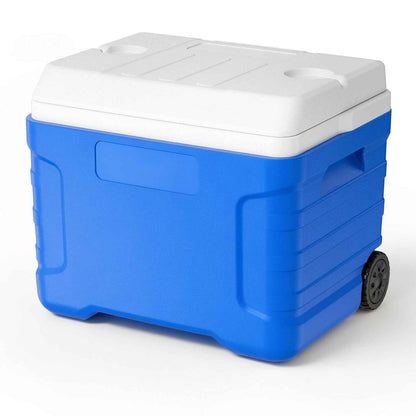 Hard Cooler, 45QT Portable Rolling Cooler With Wheels, Leak-Resistant Coolbox Keeps Contents Cool For 48 Hours, Ice Retention Insulated Chests, Ultra-Light For Outdoor Picnics, Grill, Camping