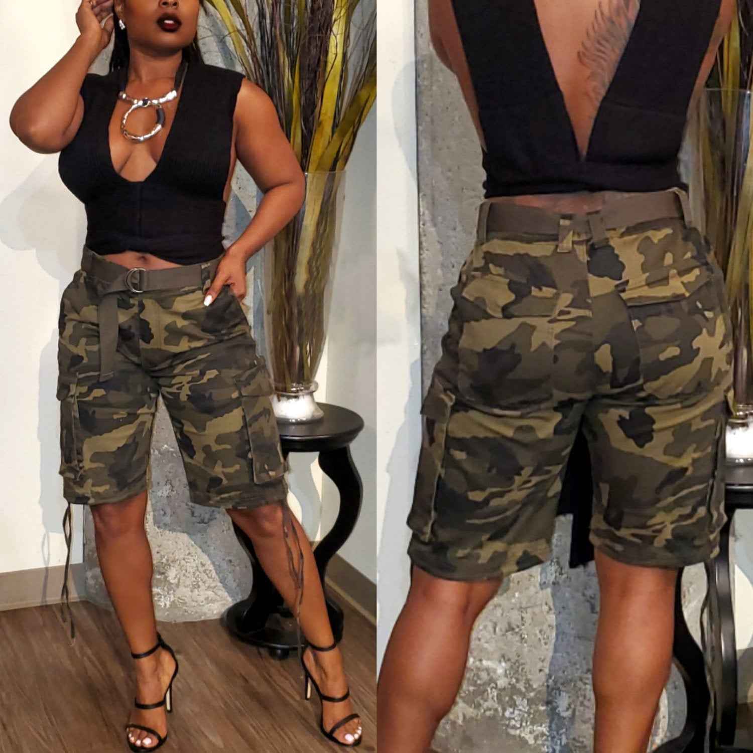Camouflage Drawstring Multi-pocket Cargo Pants