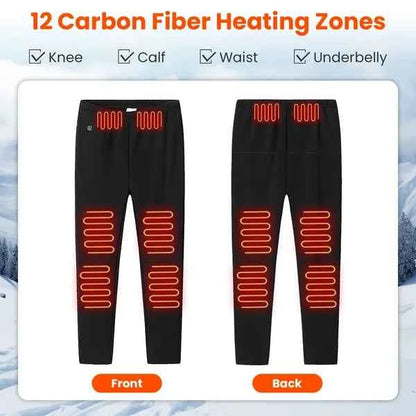 Winter Heated Pants For Men Women With 12 Heating Zones 5V USB Powered Heating Trouser With 3 Heating Levels Machine Washable For Outdoor Winter Activities Unisex