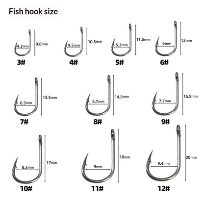 Fishing Tackle Set With Barbed Hooks
