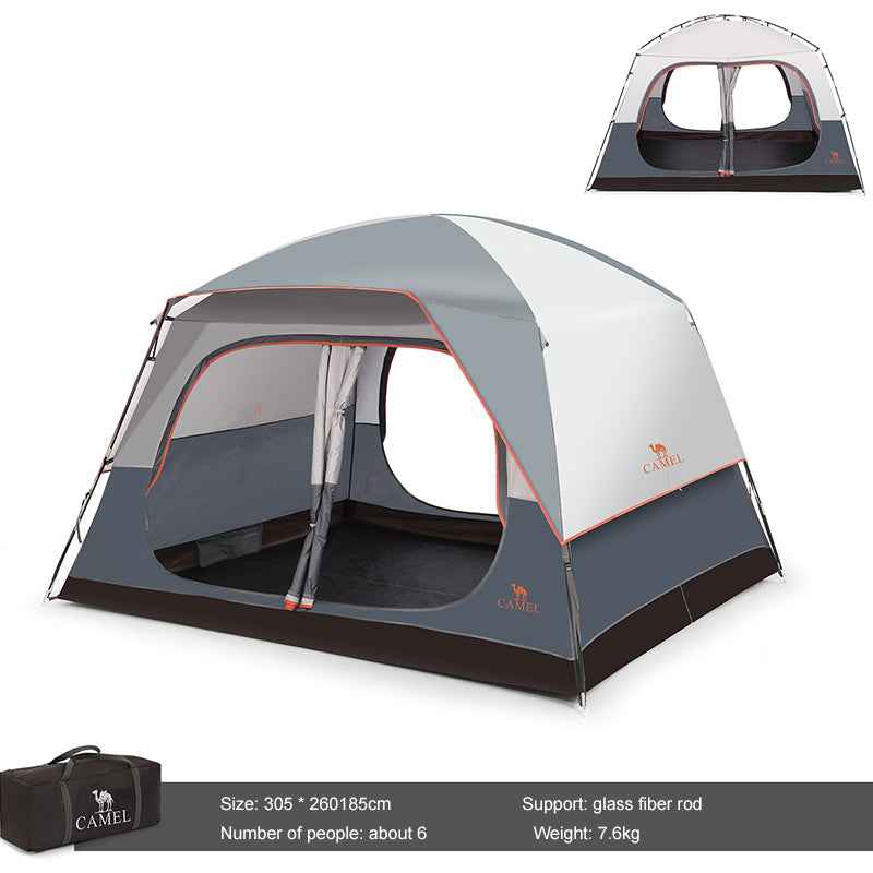 Quick-Build 4-Season Camping Tent, 6 or 8 Person, Titanium Gray