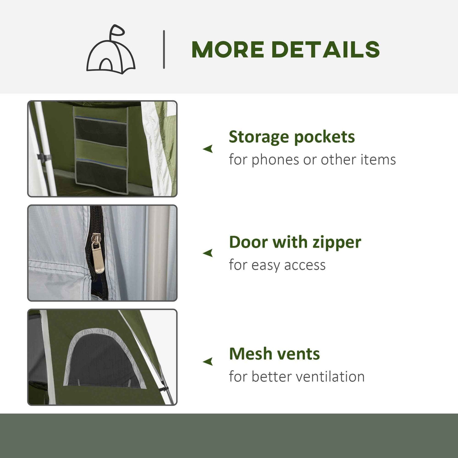 Camping Tent, Family Tent 4-8 Person 2 Room, With Large Mesh Windows, Easy Set Up For Backpacking Hiking Outdoor, Green