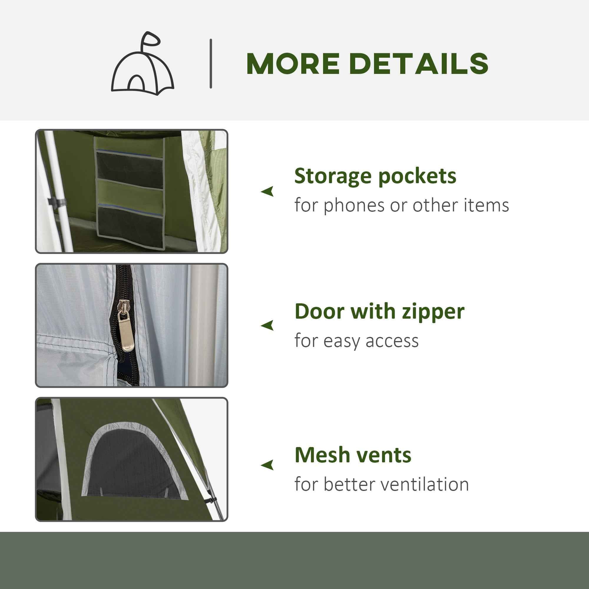 Camping Tent, Family Tent 4-8 Person 2 Room, With Large Mesh Windows, Easy Set Up For Backpacking Hiking Outdoor, Green