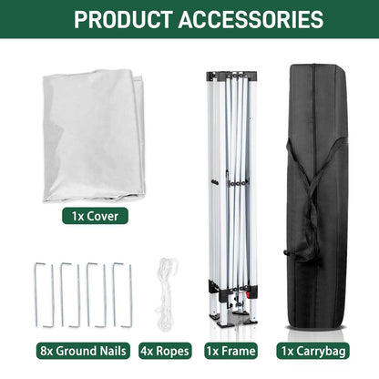 6.5x6.5ft White, No Surrounding Cloth, Folding Shed Oxford Cloth Sprayed Iron Pipe Portable