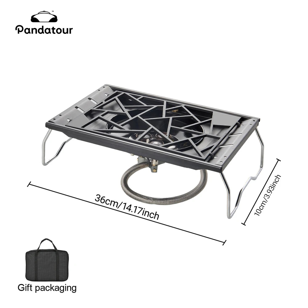 Pandatour IGT Camping Stove – High-Firepower Folding Table Stove (Stainless Steel)