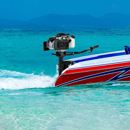 4HP 4-Stroke Gasoline Outboard Motor – Air Cooled Jet Pump Short Shaft Marine Engine for Fishing Boats