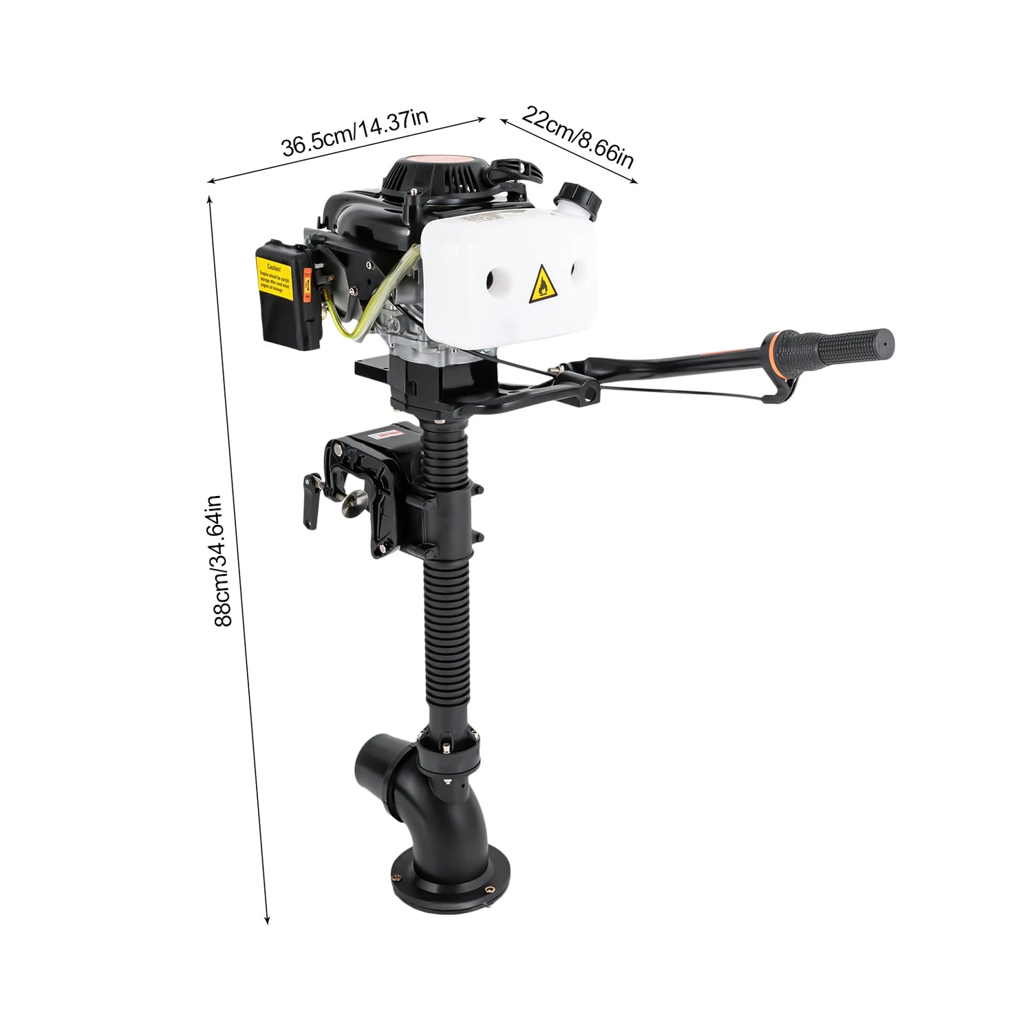 4HP 4-Stroke Gasoline Outboard Motor – Air Cooled Jet Pump Short Shaft Marine Engine for Fishing Boats