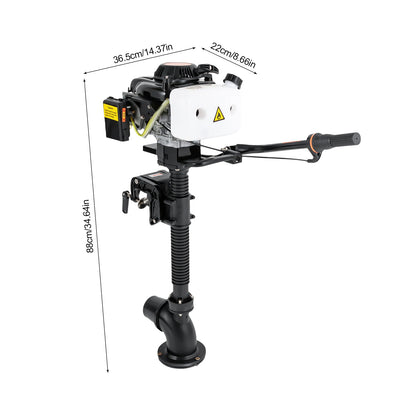 4HP 4-Stroke Gasoline Outboard Motor – Air Cooled Jet Pump Short Shaft Marine Engine for Fishing Boats