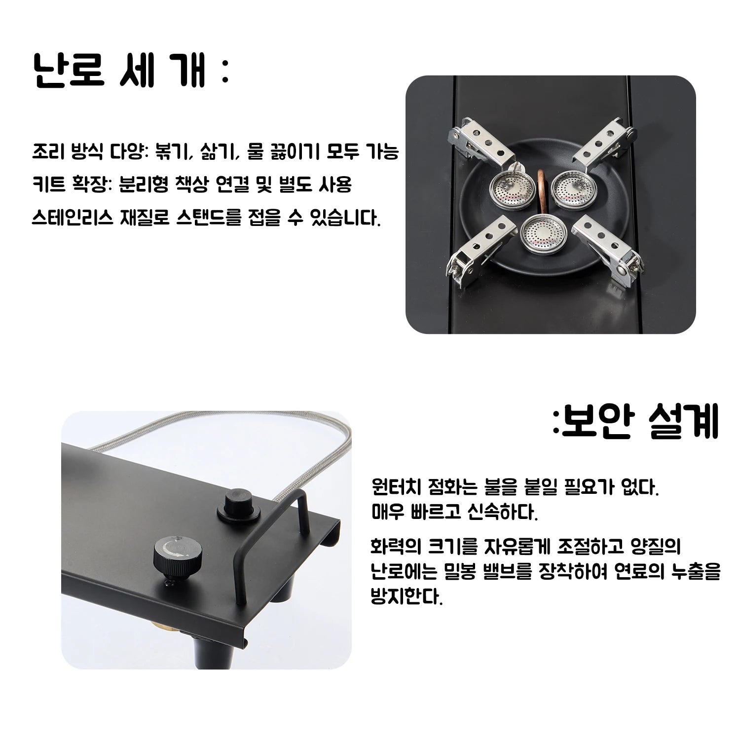 Pandatour Camping IGT 0.5UNT Gas Stove Outdoor One-Click Ignite High Efficiency Camping Table Stove High Firepower