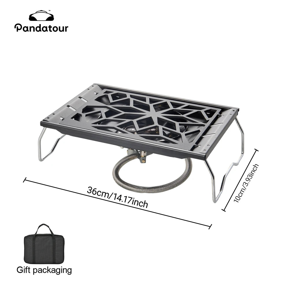 Pandatour IGT Camping Stove – High-Firepower Folding Table Stove (Stainless Steel)