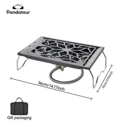 Pandatour IGT Camping Stove – High-Firepower Folding Table Stove (Stainless Steel)