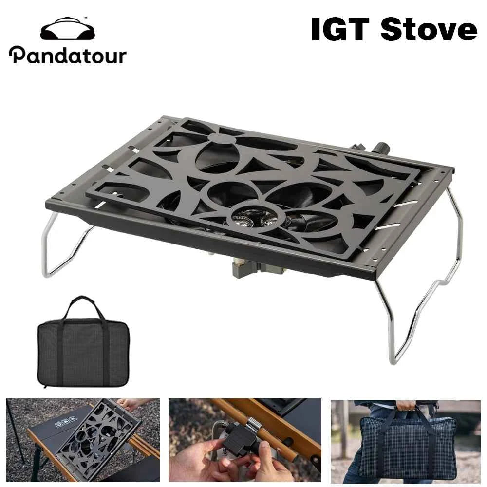 Pandatour IGT Camping Stove – High-Firepower Folding Table Stove (Stainless Steel)