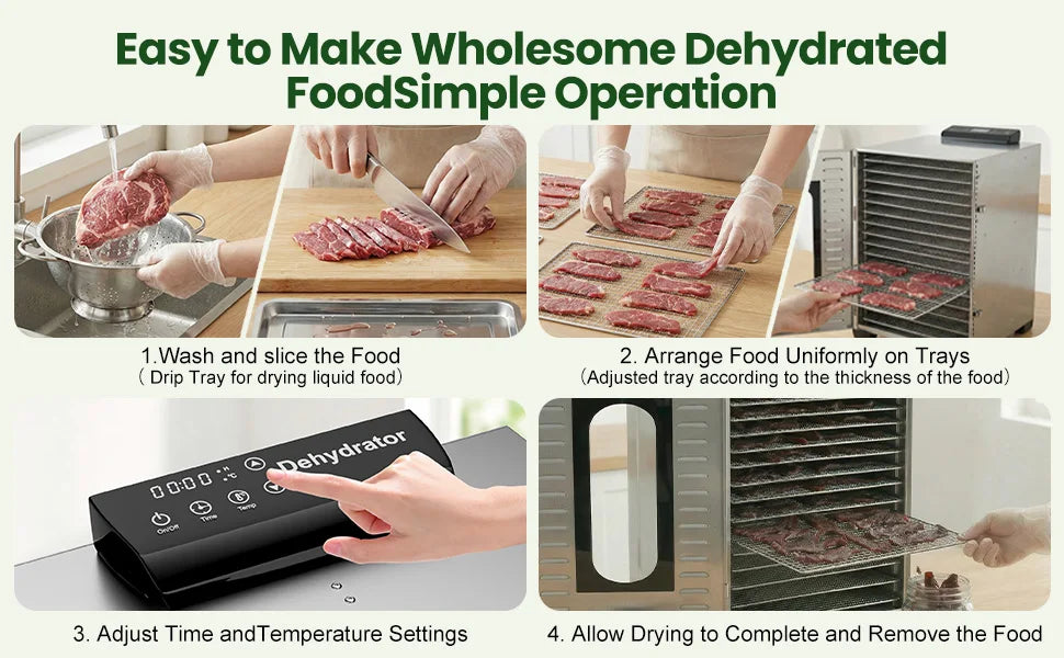 Commercial Food Dehydrator 20 Trays Large Food Dryer Machine for Jerky, Meat, Fruit, Herbs, Industrial Dehydrator Biltong Maker