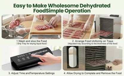 Commercial Food Dehydrator 20 Trays Large Food Dryer Machine for Jerky, Meat, Fruit, Herbs, Industrial Dehydrator Biltong Maker