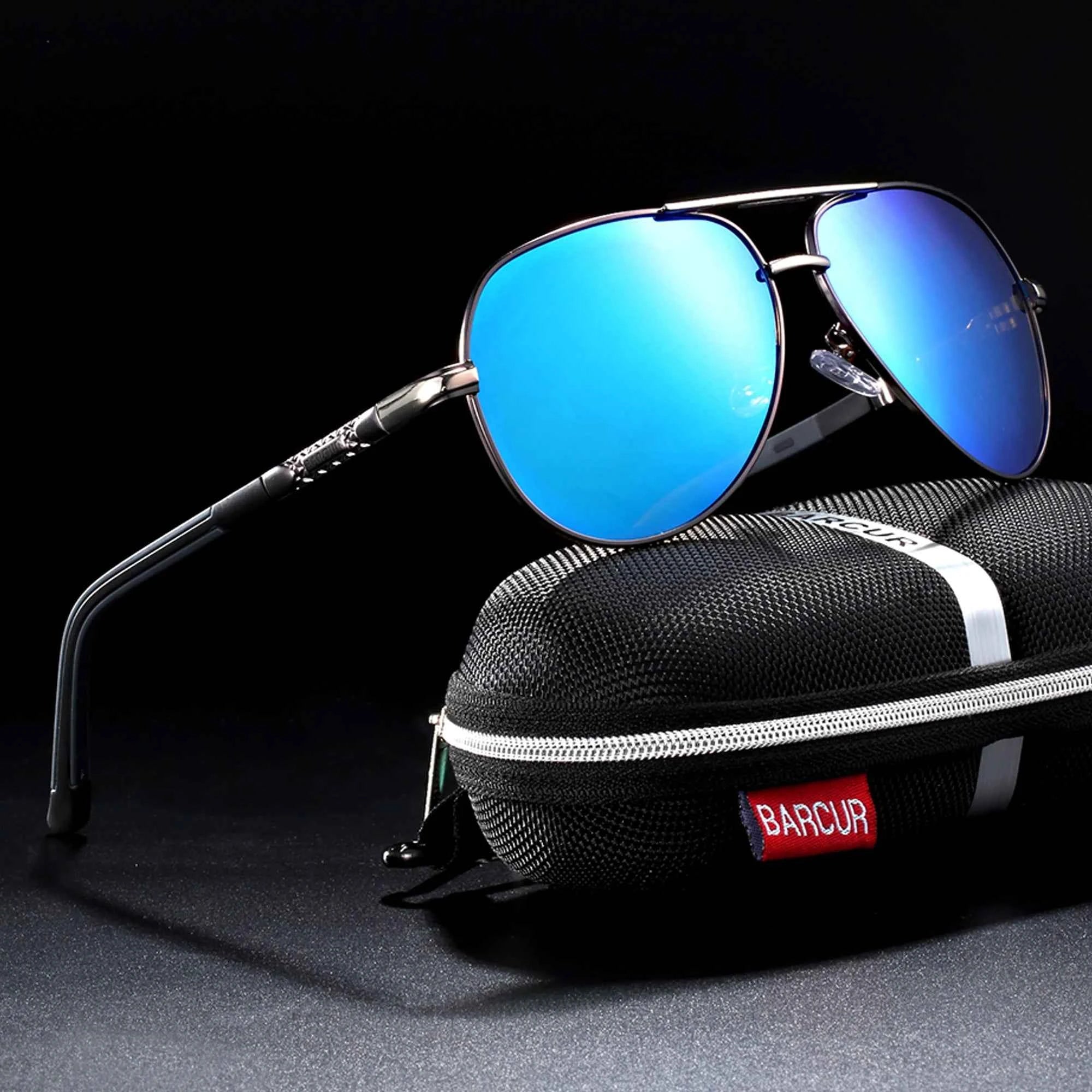 BARCUR Fashion Glasses Hot Style Men sunglasses Polarized UV400 Protection Driving Sun Glass Male Oculos De Sol