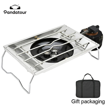 Pandatour IGT Camping Stove – High-Firepower Folding Table Stove (Stainless Steel)