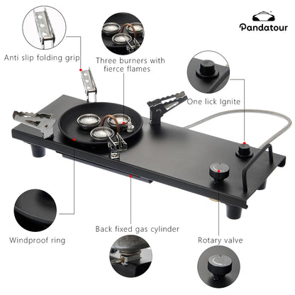 Pandatour Camping IGT 0.5UNT Gas Stove Outdoor One-Click Ignite High Efficiency Camping Table Stove High Firepower