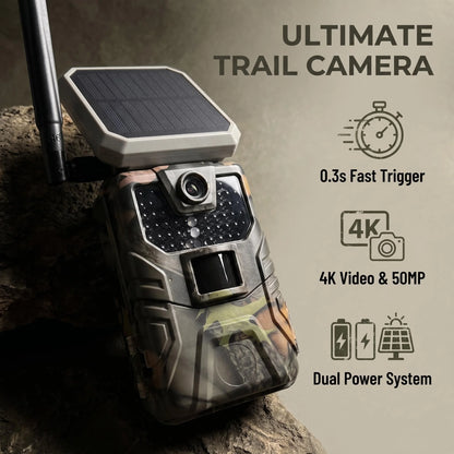 SUNTEKCAM HC-930MAX 4G LTE Trail Camera – 48MP 4K Solar Powered, 940nm No-Glow Night Vision