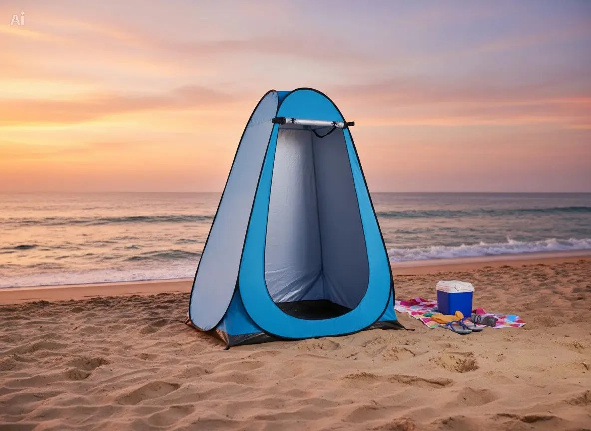 Pop-Up Privacy Shower &amp; Changing Tent – 180T Silver-Coated + 210D Oxford, 1500mm Waterproof, 4-Season