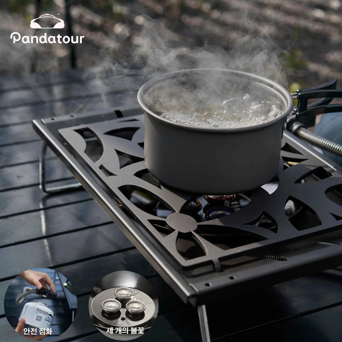 Pandatour IGT Camping Stove – High-Firepower Folding Table Stove (Stainless Steel)
