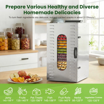 Commercial Food Dehydrator 20 Trays Large Food Dryer Machine for Jerky, Meat, Fruit, Herbs, Industrial Dehydrator Biltong Maker
